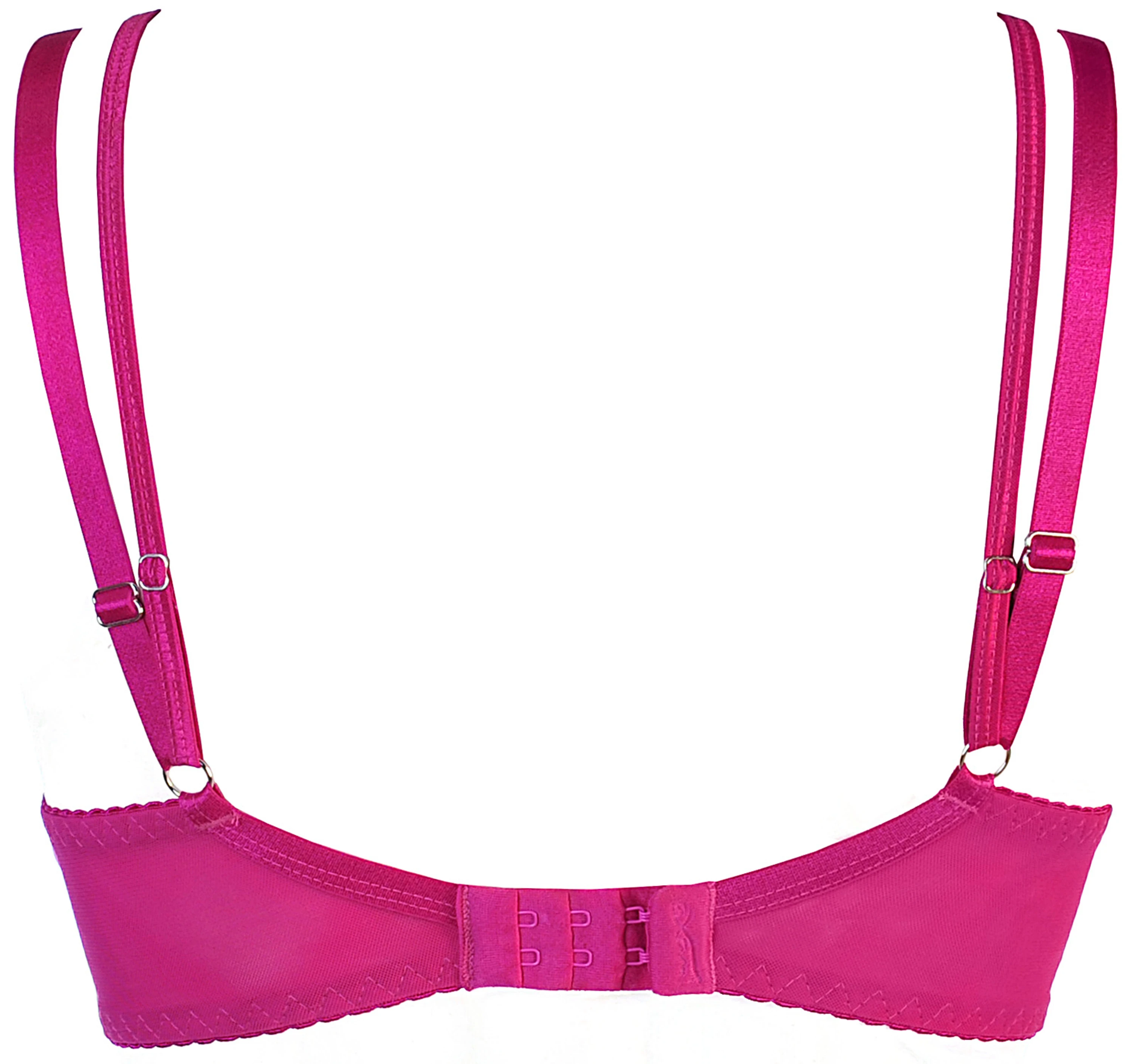 AXAMI Faszinierender Lingerie Push-up-BH mit zarten Stickereien in Fuchsia, herausnehmbaren Einsätzen und optimalem Tragekomfort AXAMI Faszinierender Lingerie Push-up-BH mit zarten Stickereien in Fuchsia, herausnehmbaren Einsätzen und optimalem Tragekomfort