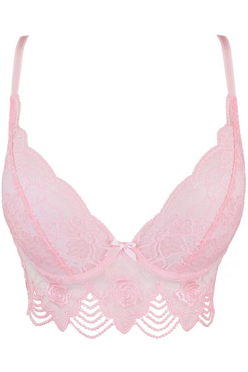 Axami bezauberndes Bustier aus zarter rosa Blütenspitze