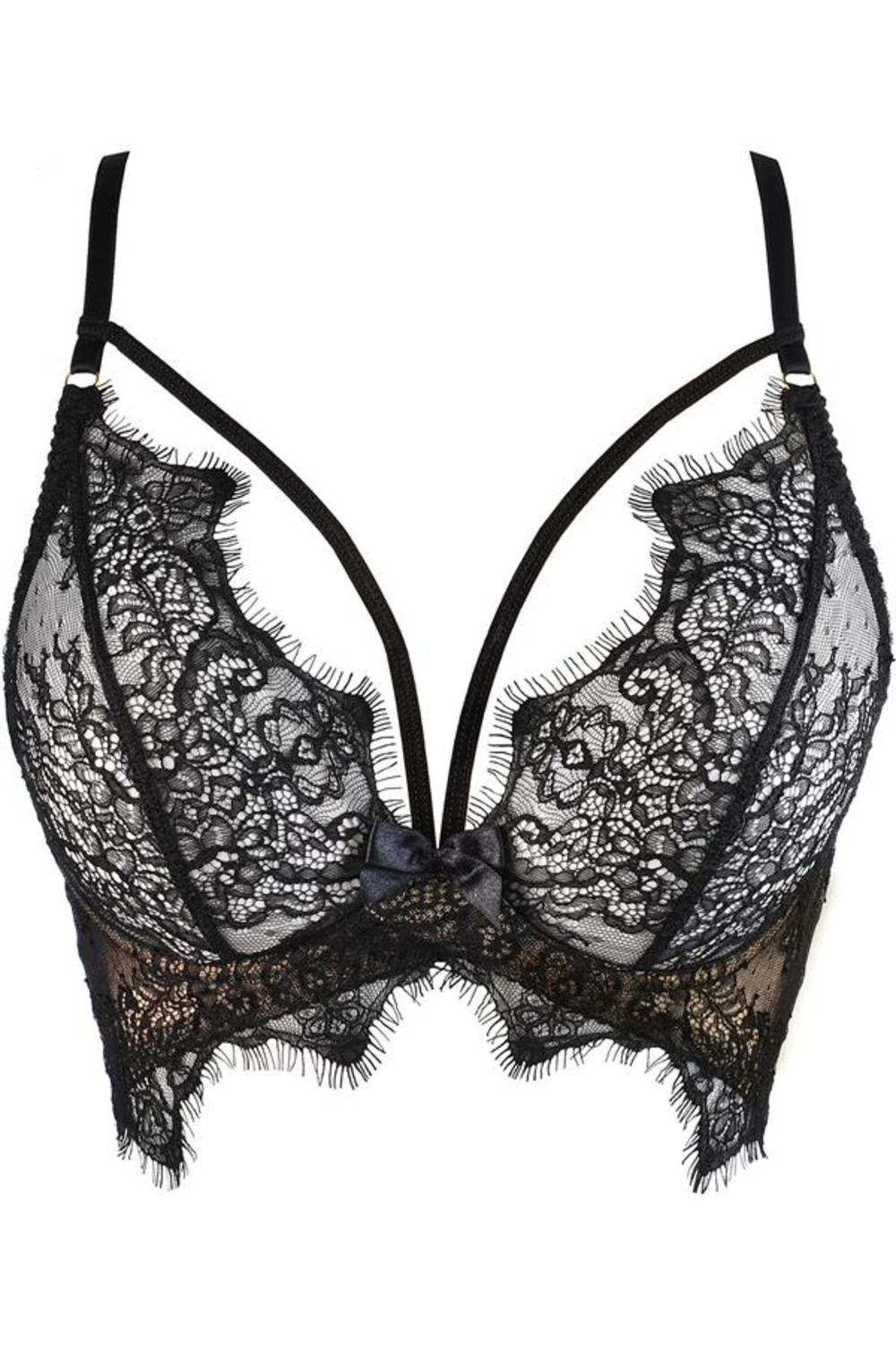 Axami BH-Bustier aus zarter Blütenspitze mit Bügel in schwarz Axami BH-Bustier aus zarter Blütenspitze mit Bügel in schwarz