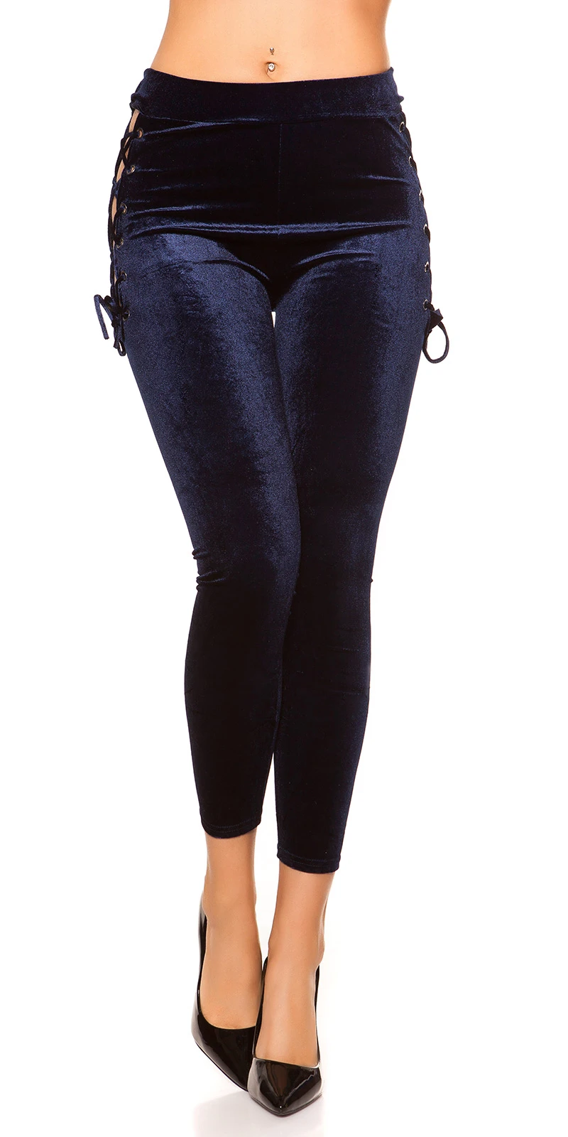 Smat Optik Leggings mit Cutout und Deko Schnürung