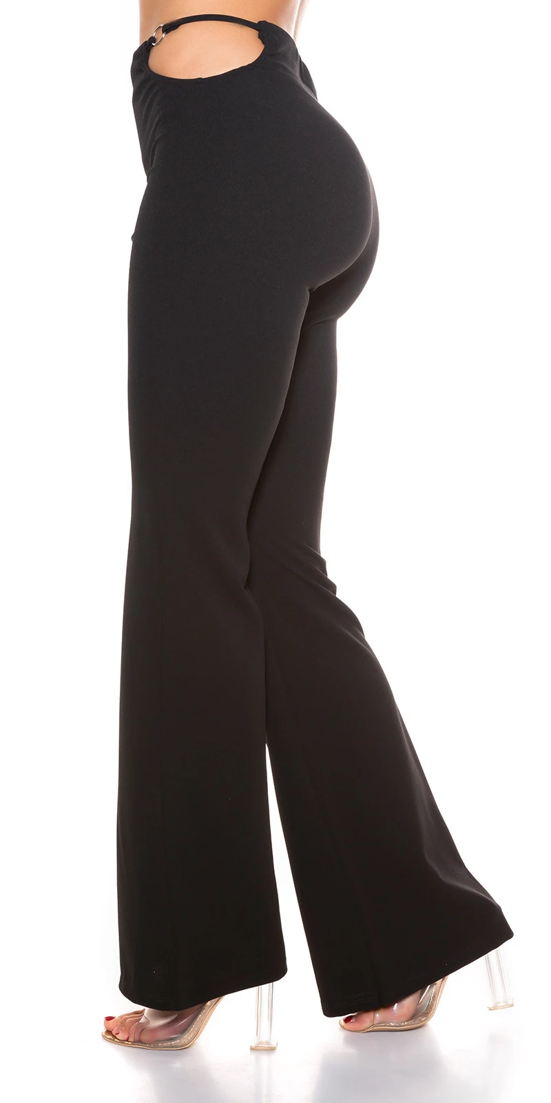 Uni High Waist Hose mit sexy Hüft Cutout Uni High Waist Hose mit sexy Hüft Cutout