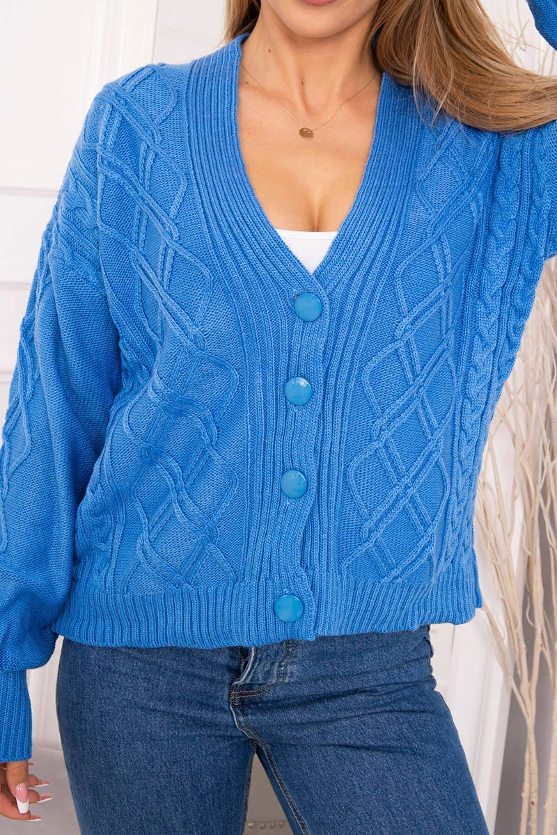 V-Neck Strick Cardigan mit dekorativer Knopfleiste V-Neck Strick Cardigan mit dekorativer Knopfleiste