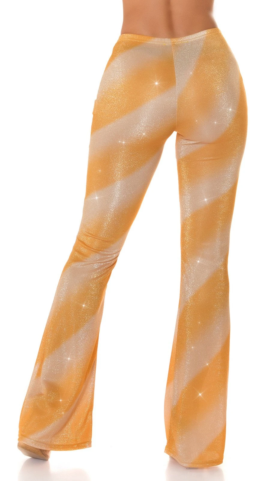 Glitter Streifen High Waist Hose mit Schlag Glitter Streifen High Waist Hose mit Schlag
