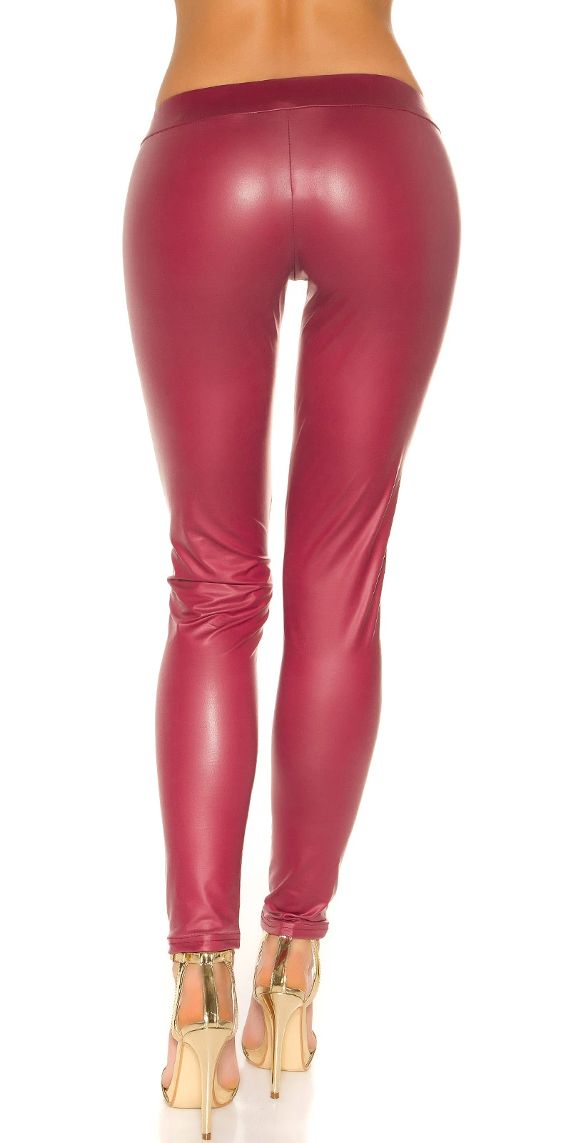 Hüft Leggings Wet Look Zipper
