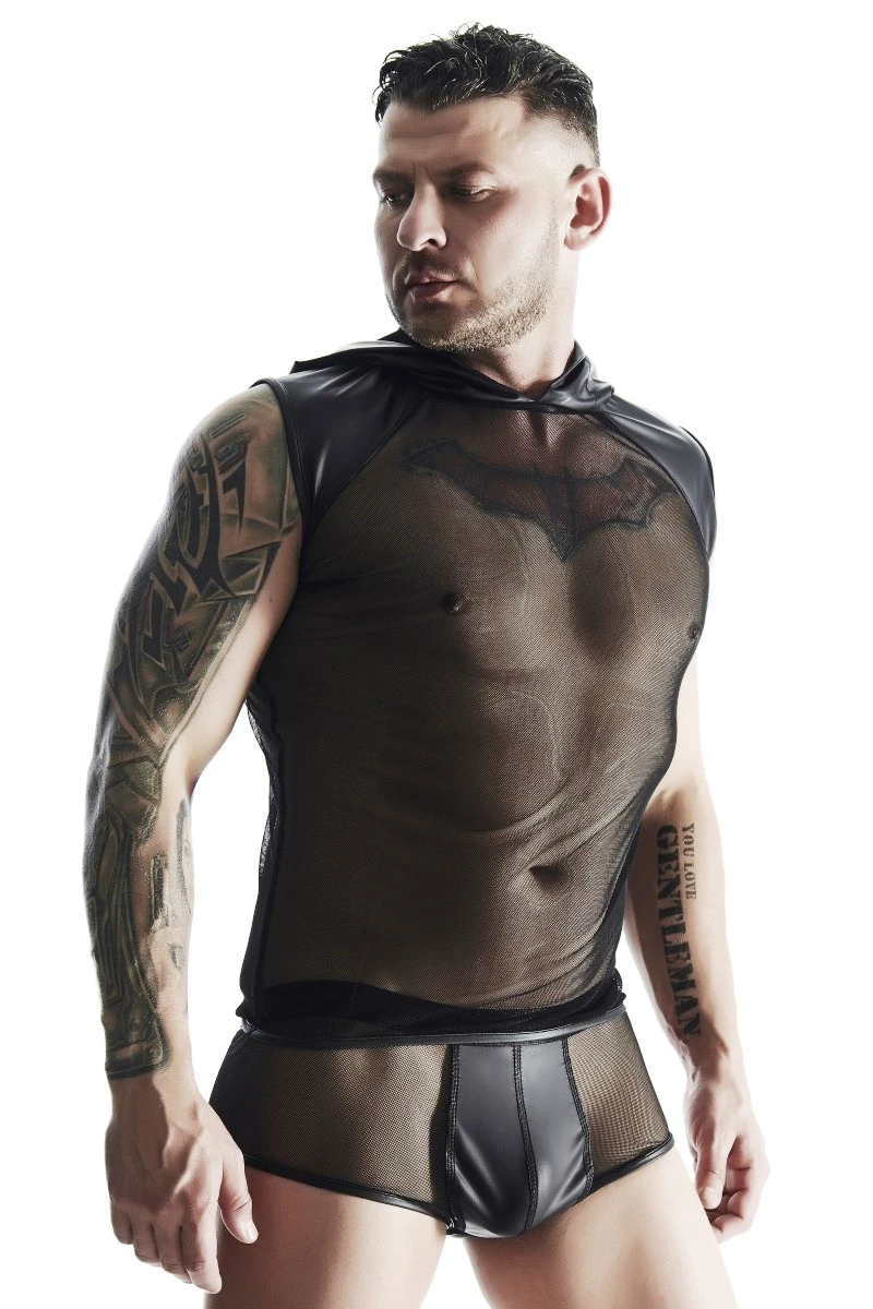 Herren Kapuzenshirt TSH018 im Wetlook Look von Regnes Fetish Planet