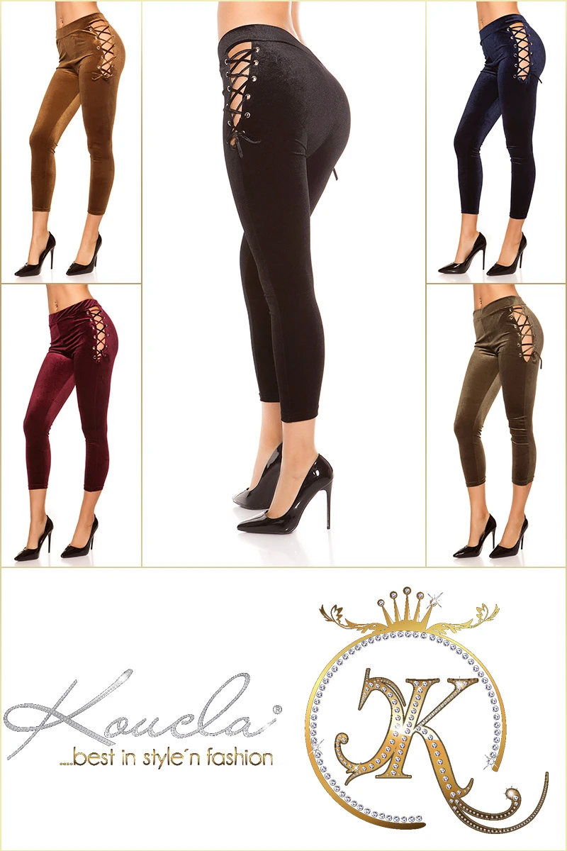 Smat Optik Leggings mit Cutout und Deko Schnürung Smat Optik Leggings mit Cutout und Deko Schnürung