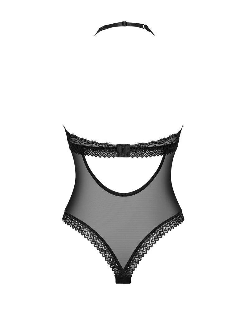 Obsessive Schwarz-transparenter, knapp geschnittener Stringbody  mit blickdicht unterlegten Cups. Feiner Material-Mix mit feiner Wimpernspitze. Obsessive Schwarz-transparenter, knapp geschnittener Stringbody  mit blickdicht unterlegten Cups. Feiner Material-Mix mit feiner Wimpernspitze.