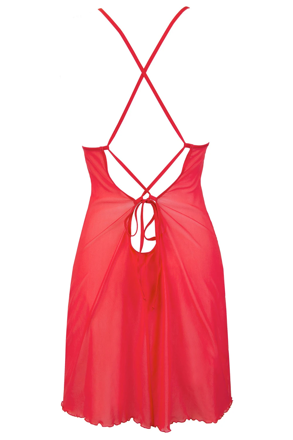 Axami rotes Babydoll aus weichem Tüll mit großer roter Schleife inklusive String Axami rotes Babydoll aus weichem Tüll mit großer roter Schleife inklusive String