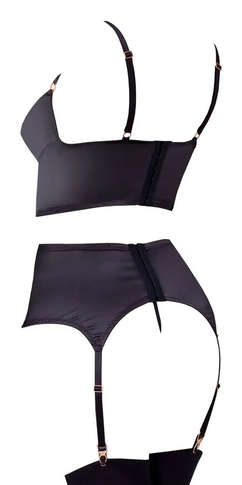 Abierta Fina Set: Bügel-Hebe Strapsgurt und String ouvert