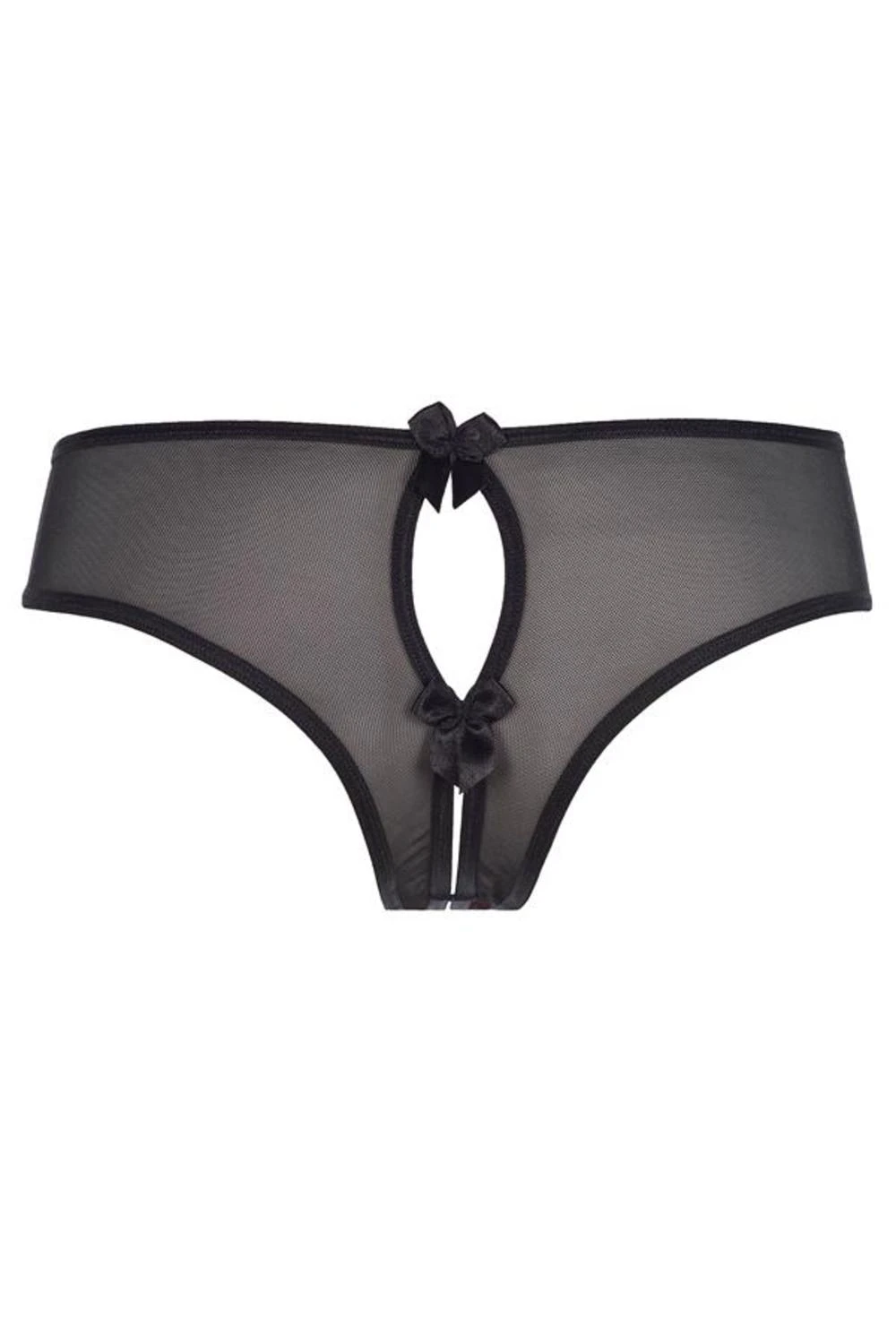 Axami roter Slip mit schwarzer Spitze verziert und kleiner Satinschleife