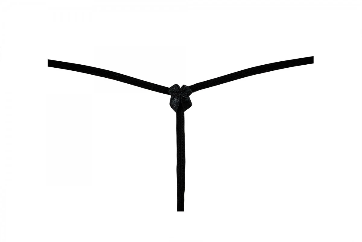 Chemise aus Tüll und Spitze mit String