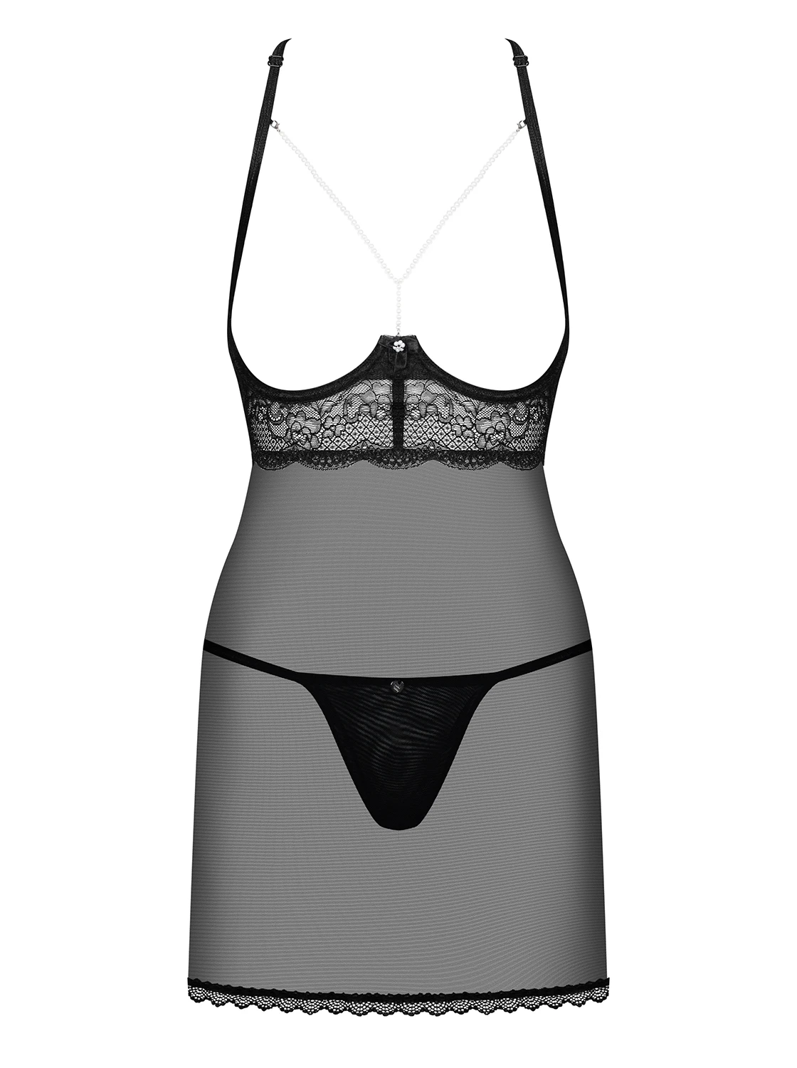 Chemise mit glänzendem Schmuckdetail