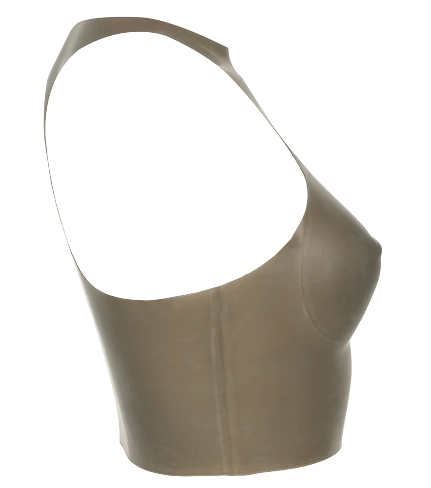 Latex-Top Smoke rauchgrau transparent High Neck Racerback schulterfrei bauchfrei Kinky Reizwäsche – LateX