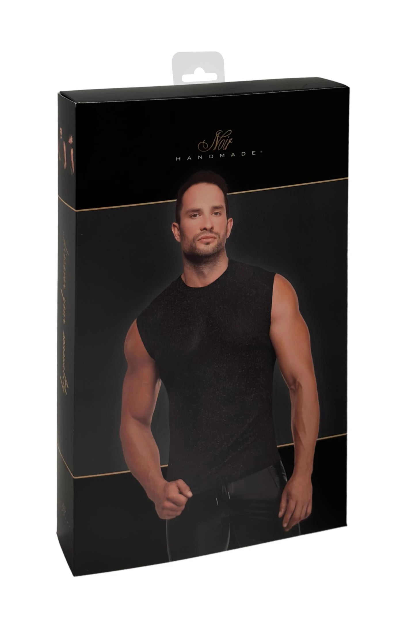 Transparentes Feinnetz Tank Top H083  von Noir Handmade Men im silber schimmernden Look, das den Oberkörper markant betont und jede Bewegung flexibel unterstützt