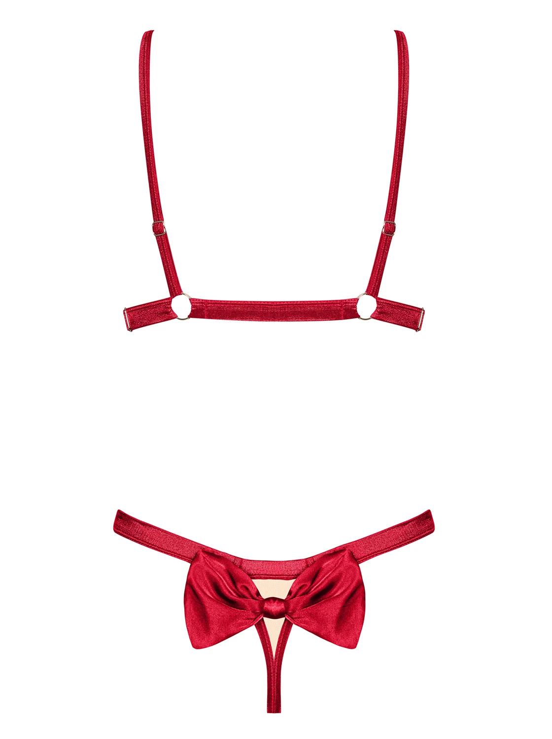 Dessous Set mit offenen Cups und Schleife