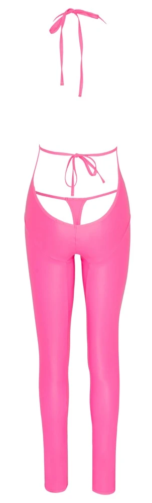 Cottelli PARTY Neckholder Overall Hotpink Rückenfrei, Vorne & hinten extra tiefer Ausschnitt