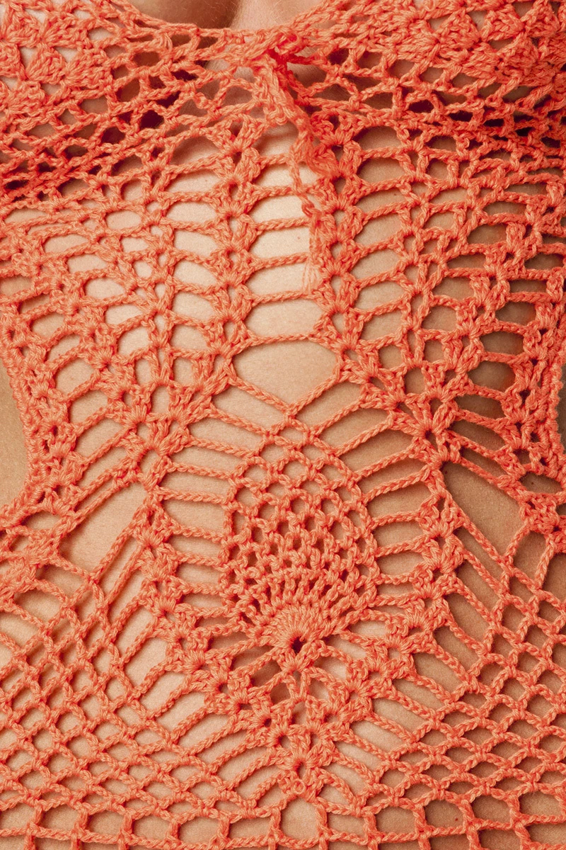 Rückenfrei Neckholder Hippie Häkel-Kleid