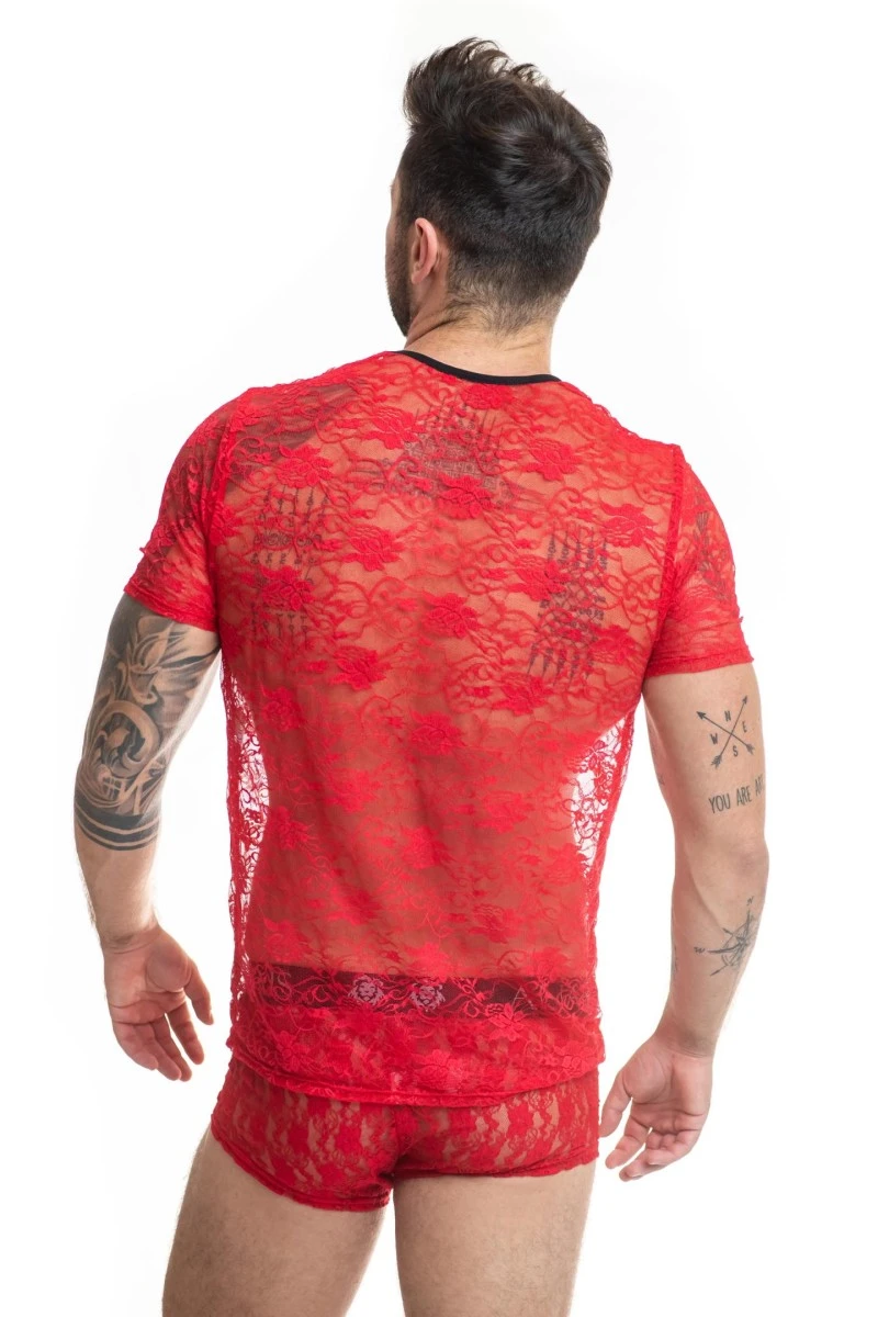 Herren T-Shirt 053208 aus transparenter Spitze von Anais for Men