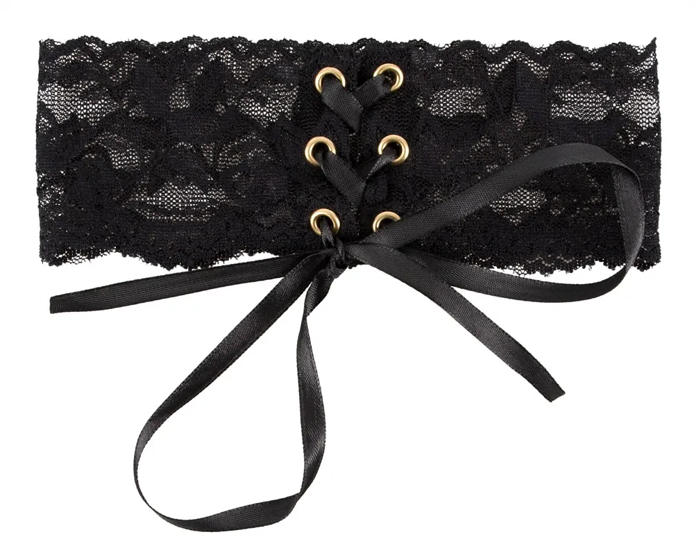 Cottelli Elegantes Spitzen-Halsband: Vielseitig und Stilvoll mit Satinbandschnürung und Ösen
