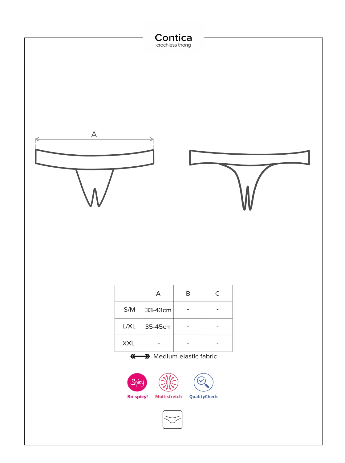 Crotchless Thong mit Spitze ouvert Crotchless Thong mit Spitze ouvert