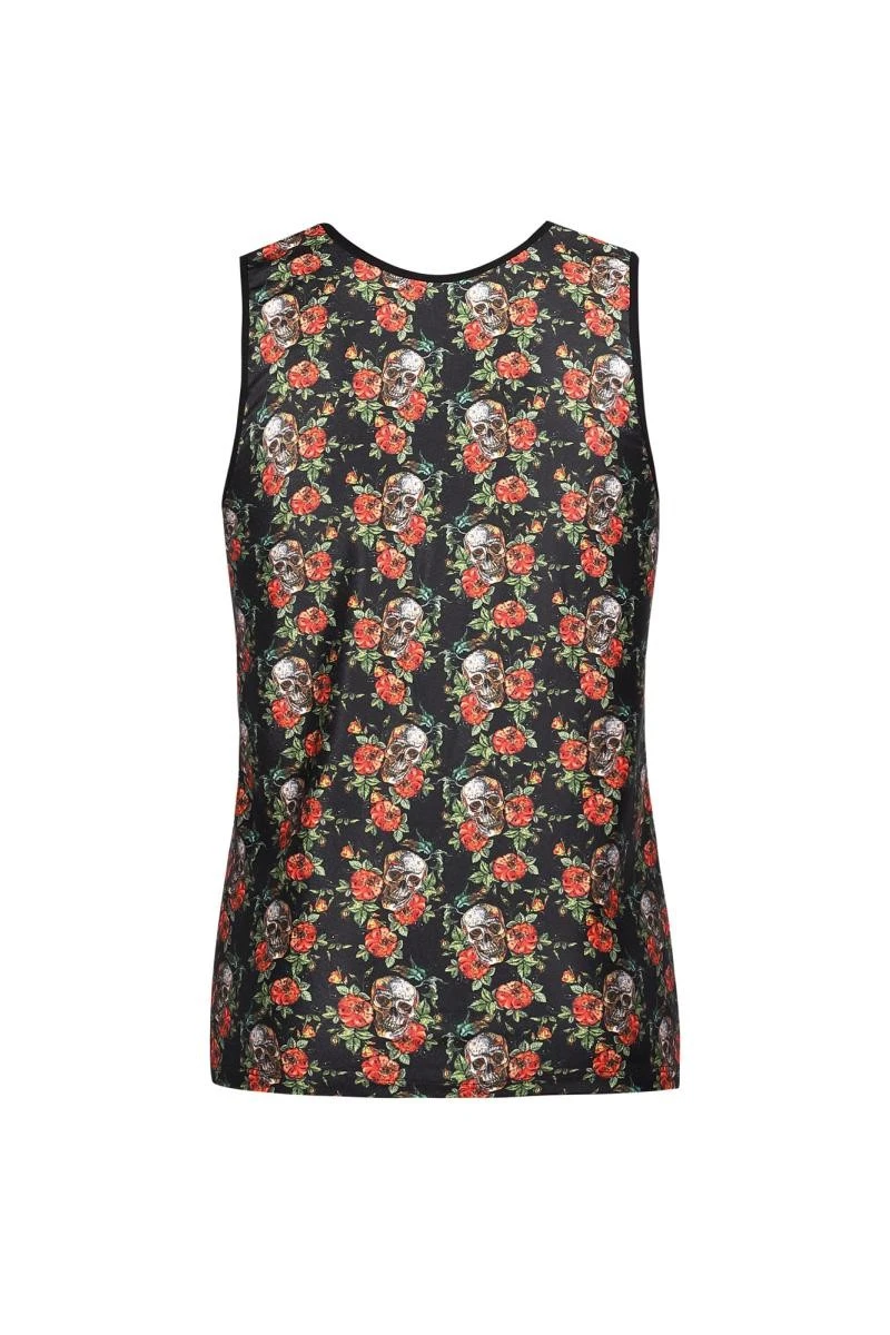 Herren Tank Top mit Flower Skull Print von Anais for Men