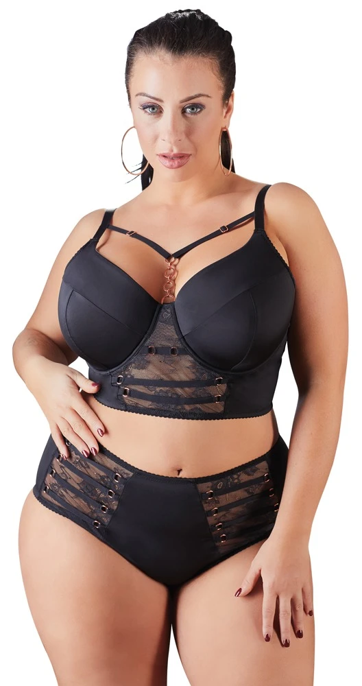Cottelli Longline-BH mit dekorativen Dekolleté-Bändern mit edlen, roségoldfarbenen Details