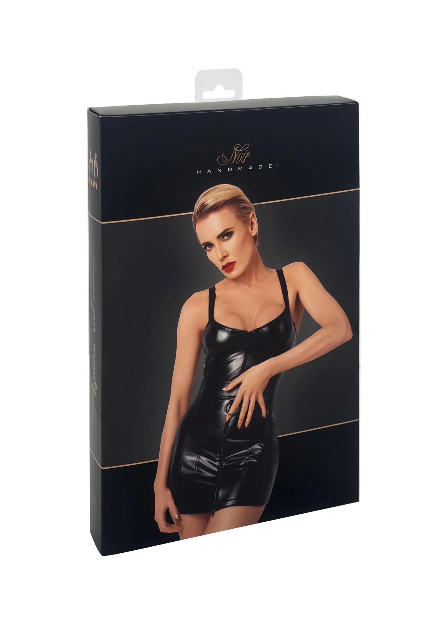 F320 Wetlook Minikleid mit Ring von Noir Handmade F320 Wetlook Minikleid mit Ring von Noir Handmade