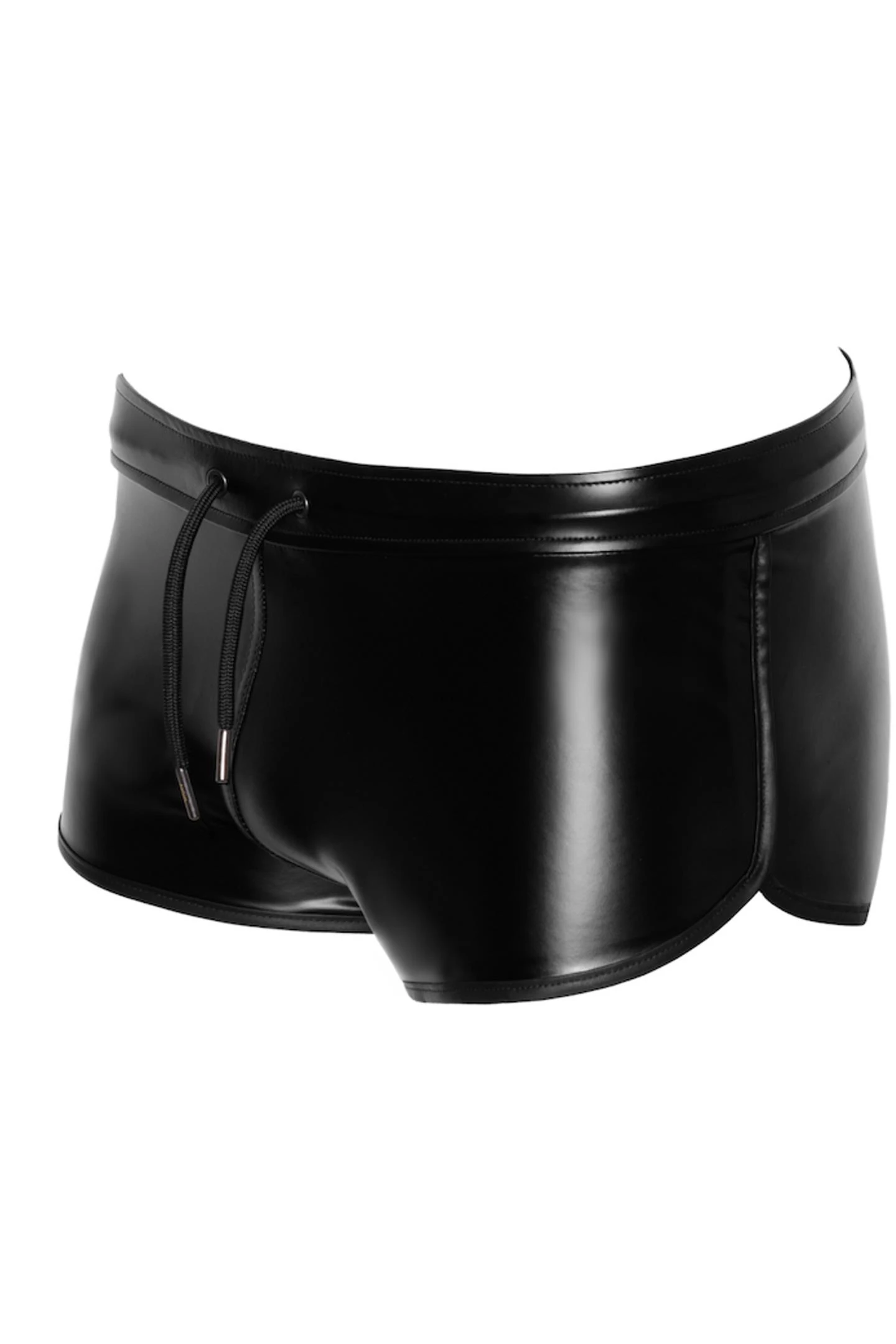Eleganter Slip von Noir Power Wetlook mit Schnürung: Glänzende Oberfläche und bequemer Sitz für jede Gelegenheit! Schwarze Shorts H080