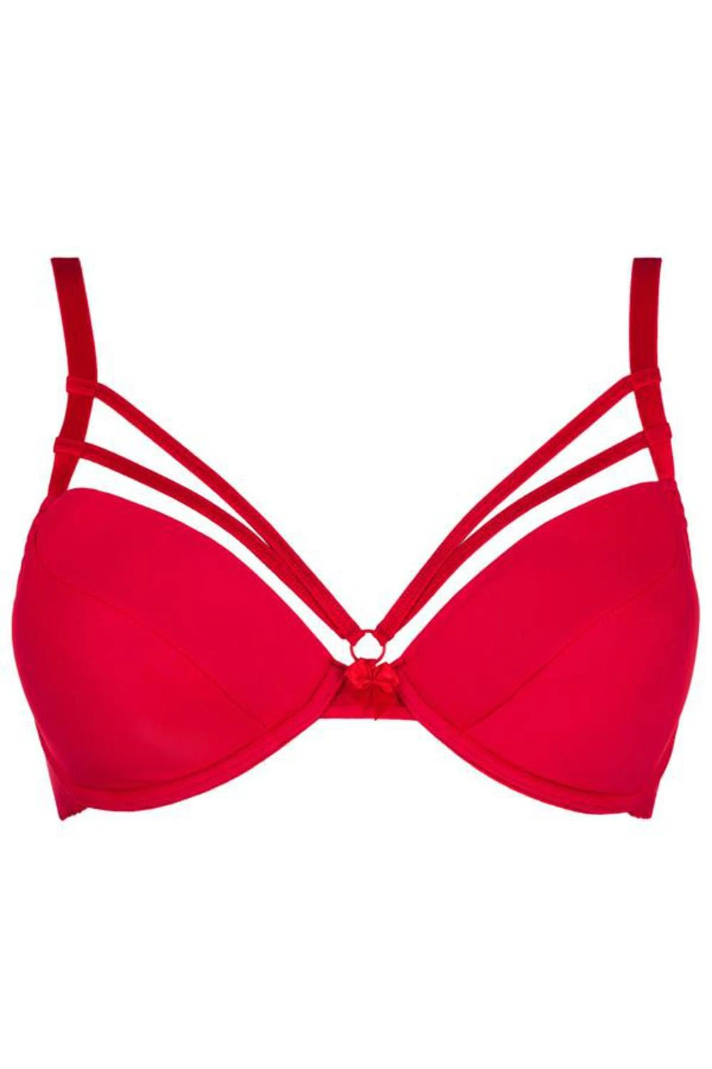 Axami roter PushUp-BH verführt durch eine Ausschmückung am Ausschnitt mit Bändern Axami roter PushUp-BH verführt durch eine Ausschmückung am Ausschnitt mit Bändern