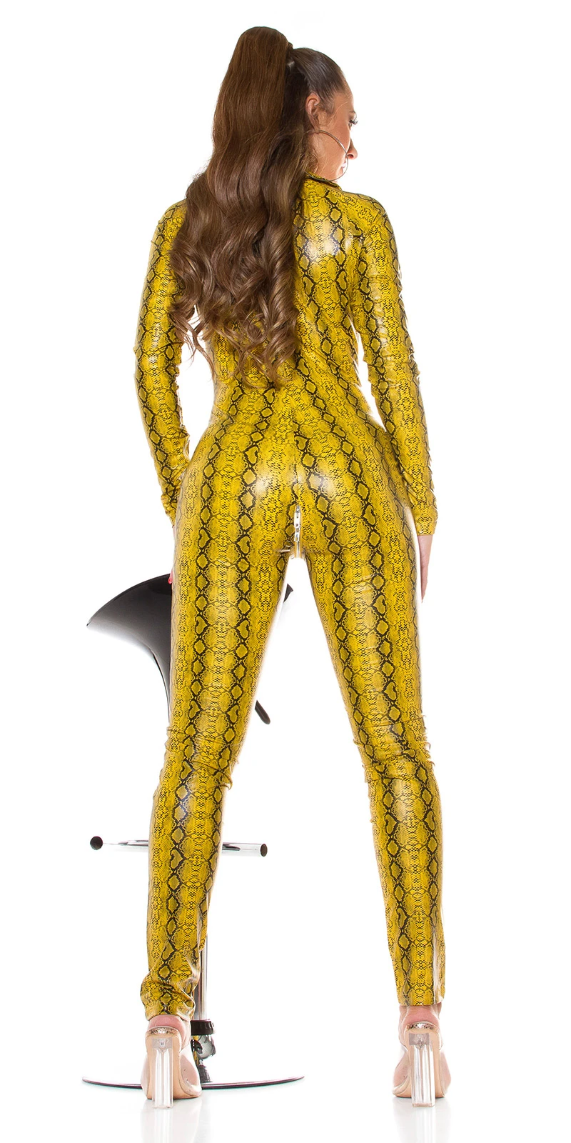 Glossy Long Zipper Jumpsuit im Wet Look Glossy Long Zipper Jumpsuit im Wet Look