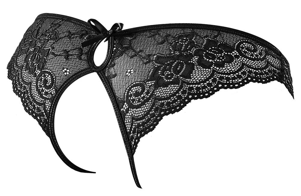 Cottelli LINGERIE Spitzenslip offen elastischer Spitze schleifenverzierten Cut-Outs