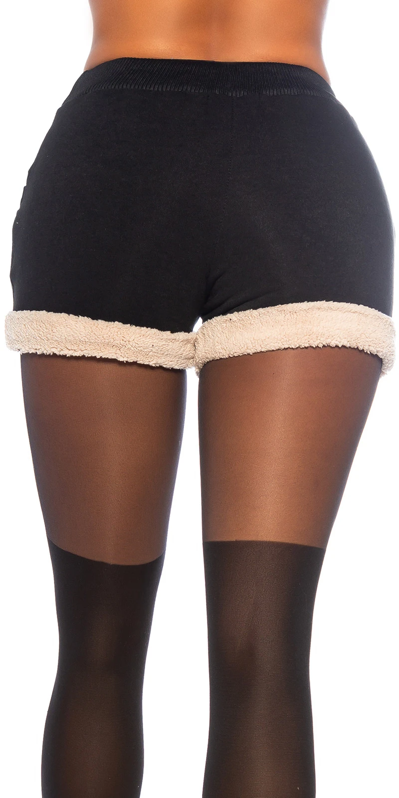 Hot Stretch Shorts Hotpants mit Teddy Akzent Hot Stretch Shorts Hotpants mit Teddy Akzent