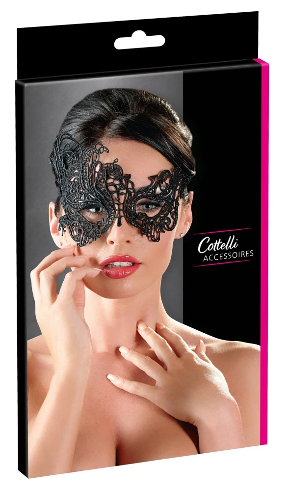Maske filigran, asymmetrischer Stickerei, Augenmaske, Spitzenband zum Binden, Kostümparty oder Rollenspiel