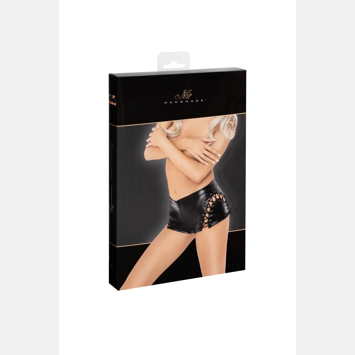 Powerwetlook Shorts F292 mit Schnürung von Noir Handmade Powerwetlook Shorts F292 mit Schnürung von Noir Handmade