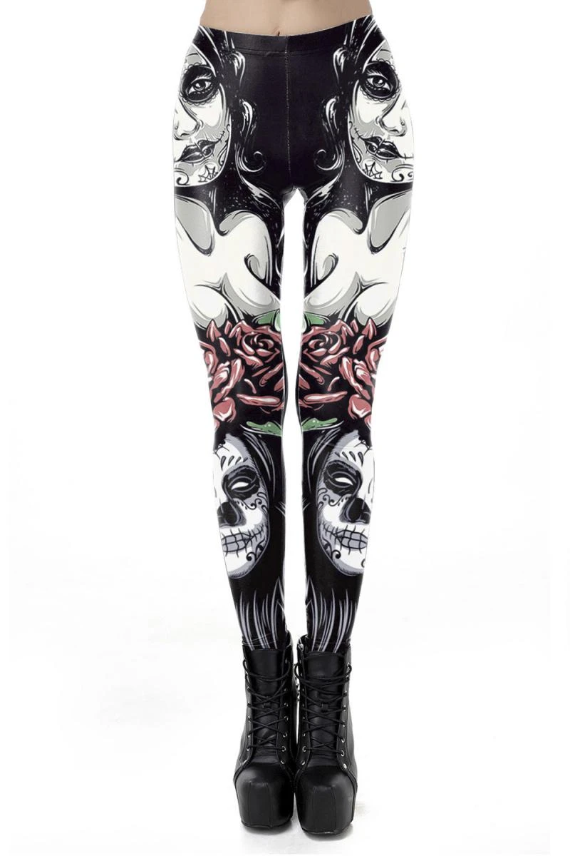 Leggings mit spanischem Totenkopf