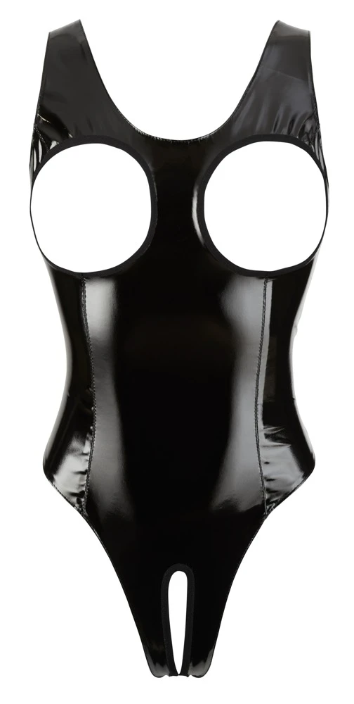 Dieser Body von Black Level komplett im schwarzen Lackglanz setzt die Brüste durch die beiden elastisch gesäumten Cut-outs höchst provokant in Szene. Dieser Body von Black Level komplett im schwarzen Lackglanz setzt die Brüste durch die beiden elastisch gesäumten Cut-outs höchst provokant in Szene.