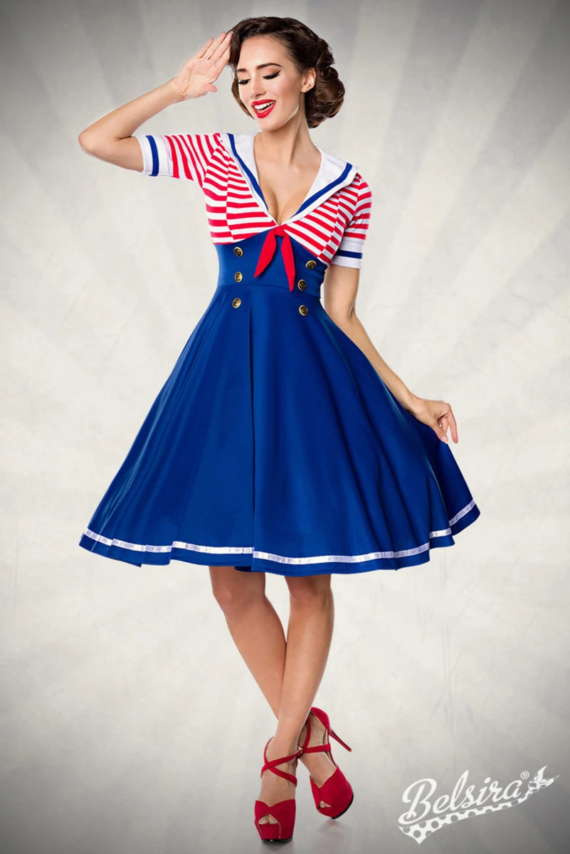Marinekleid im Retrolook Vintage Matrosenkostüm Marinekleid im Retrolook Vintage Matrosenkostüm