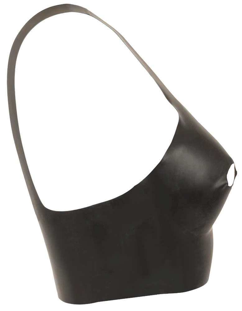 Nippelfreies Kinky Latex BH-Top mit Cut-outs, breiten Trägern & Ouvert-Look – sexy Reizwäsche für Piercing-Show & Nippelspiele – LateX