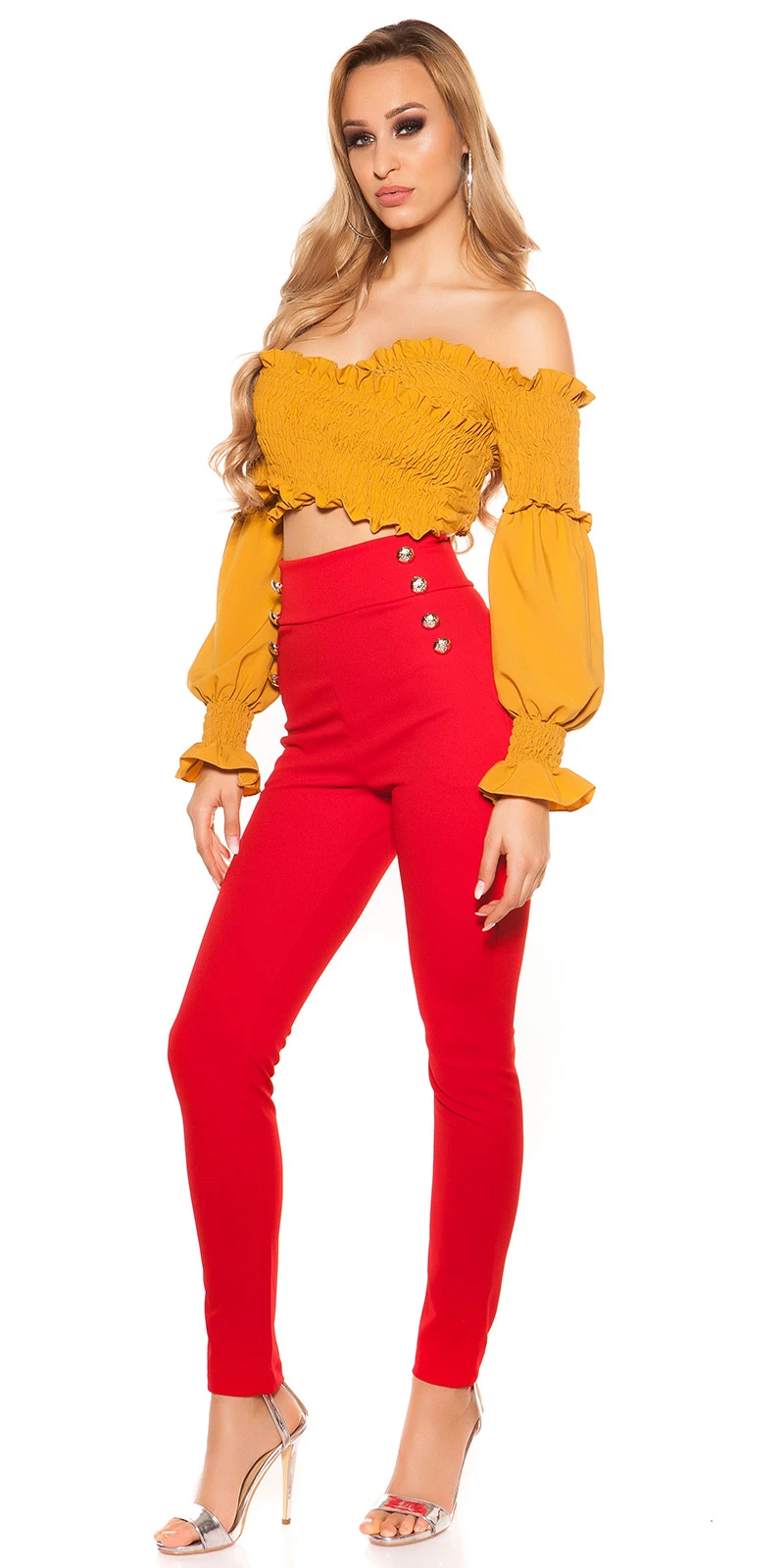 Business High Waist Leggings Stoff Hose mit Marine Effekt Business High Waist Leggings Stoff Hose mit Marine Effekt