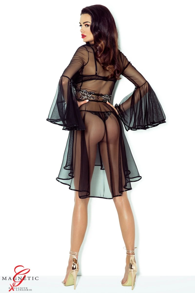 Transparentes Negligee Kimono