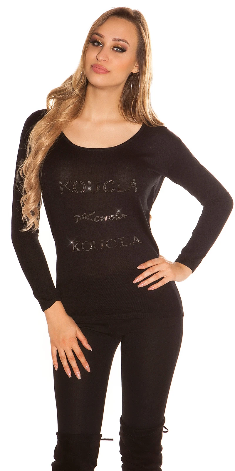 Hot Langarm Pullover Spitzen-Rücken und Wasserfall Hot Langarm Pullover Spitzen-Rücken und Wasserfall
