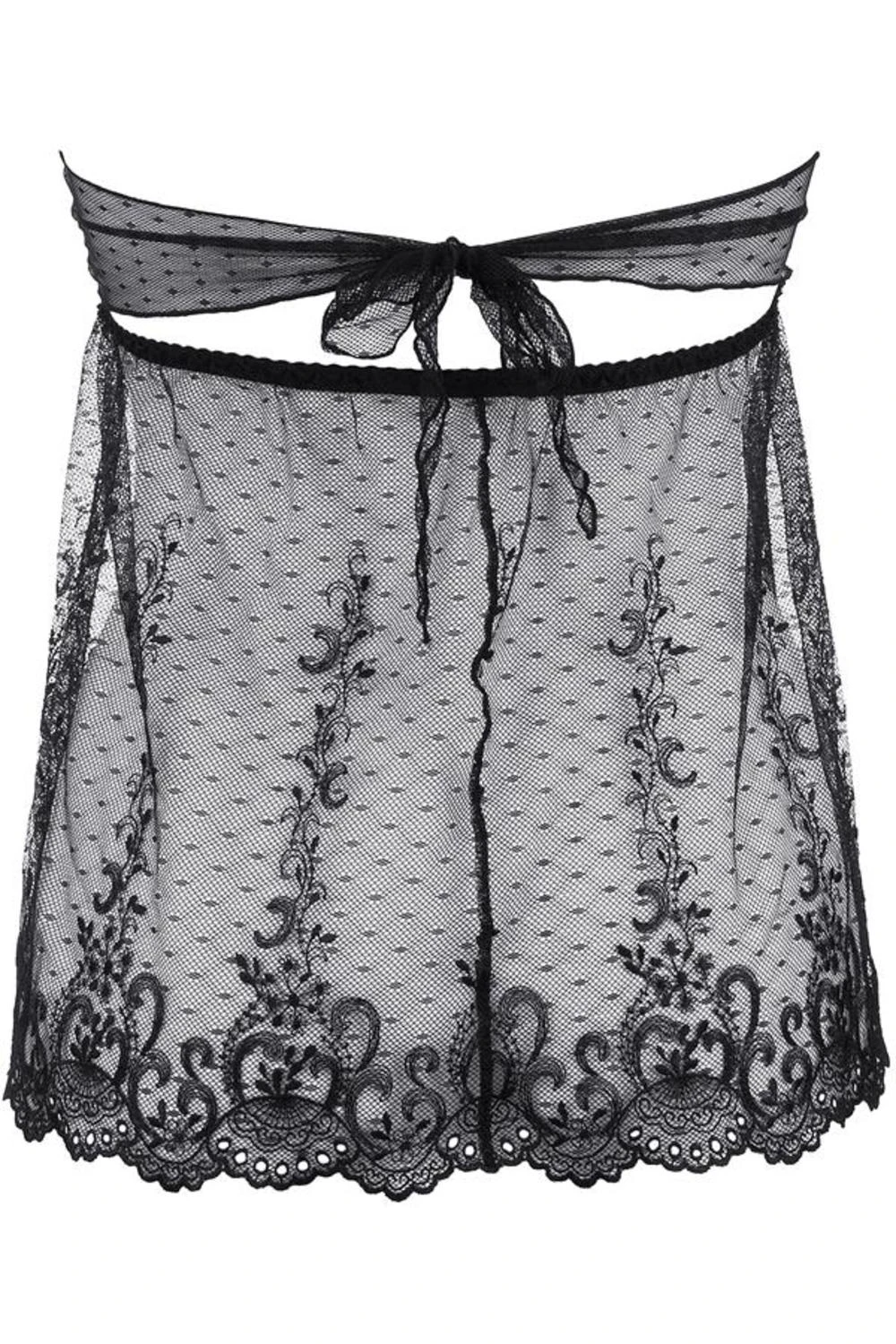 Axami Babydoll Hemdchen aus transparentem Tüll mit Spitze Axami Babydoll Hemdchen aus transparentem Tüll mit Spitze