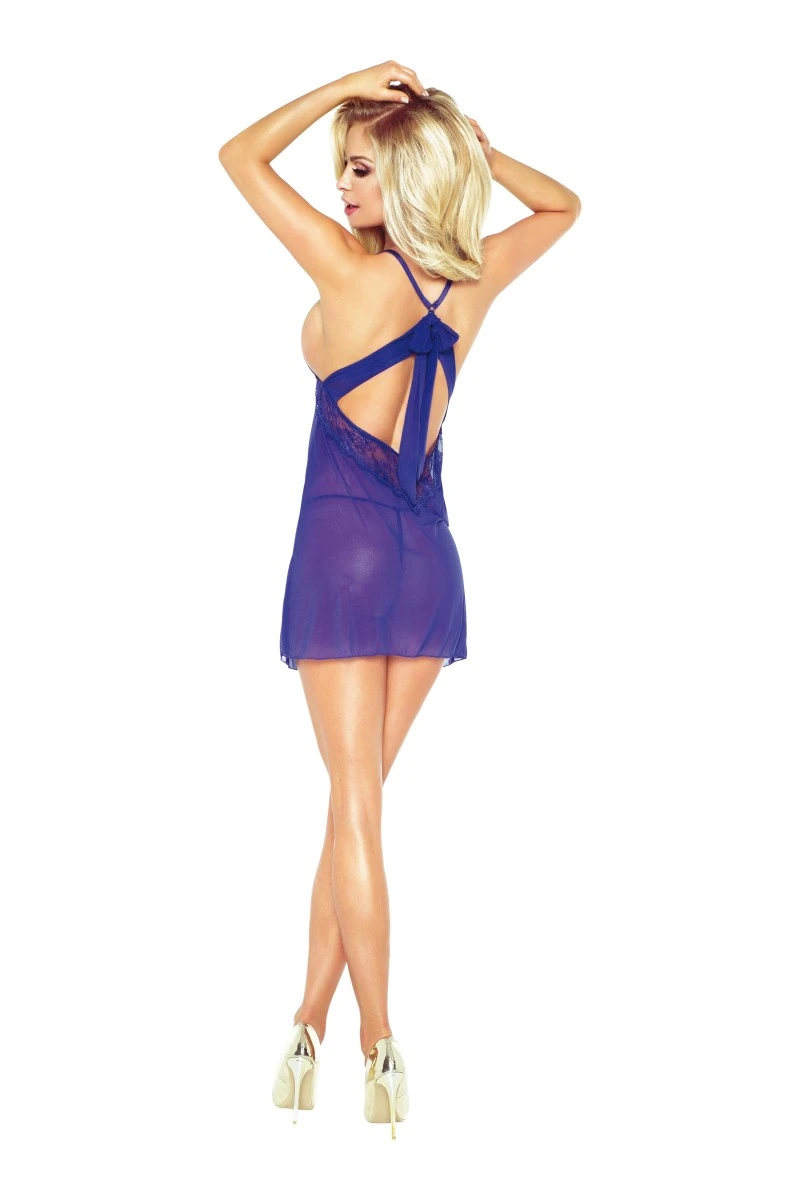 Chemise aus Tüll und Spitze mit Schleife von Provocative