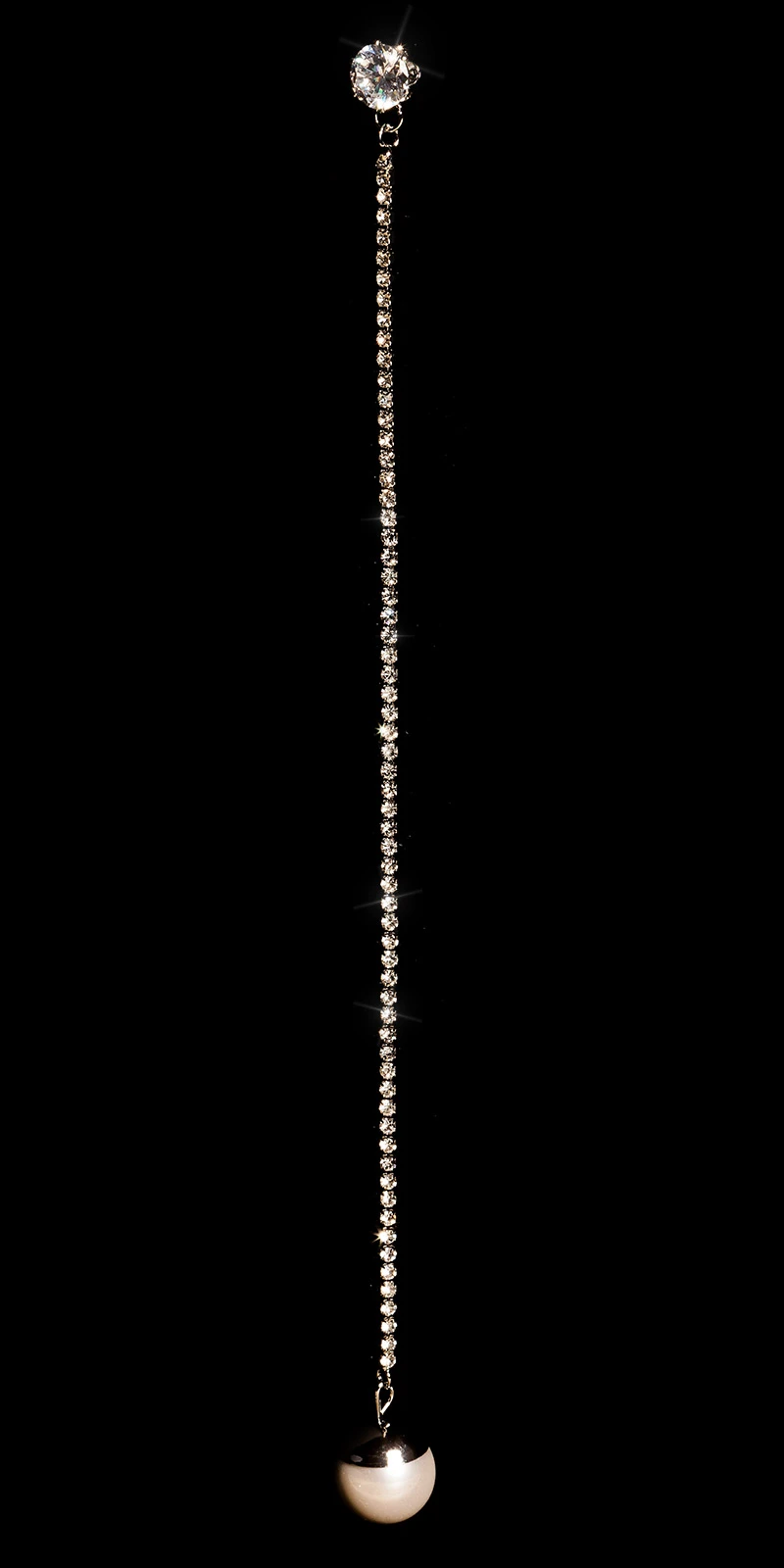 Hänge Ohrstecker mit Deko Perle und Strass Hänge Ohrstecker mit Deko Perle und Strass