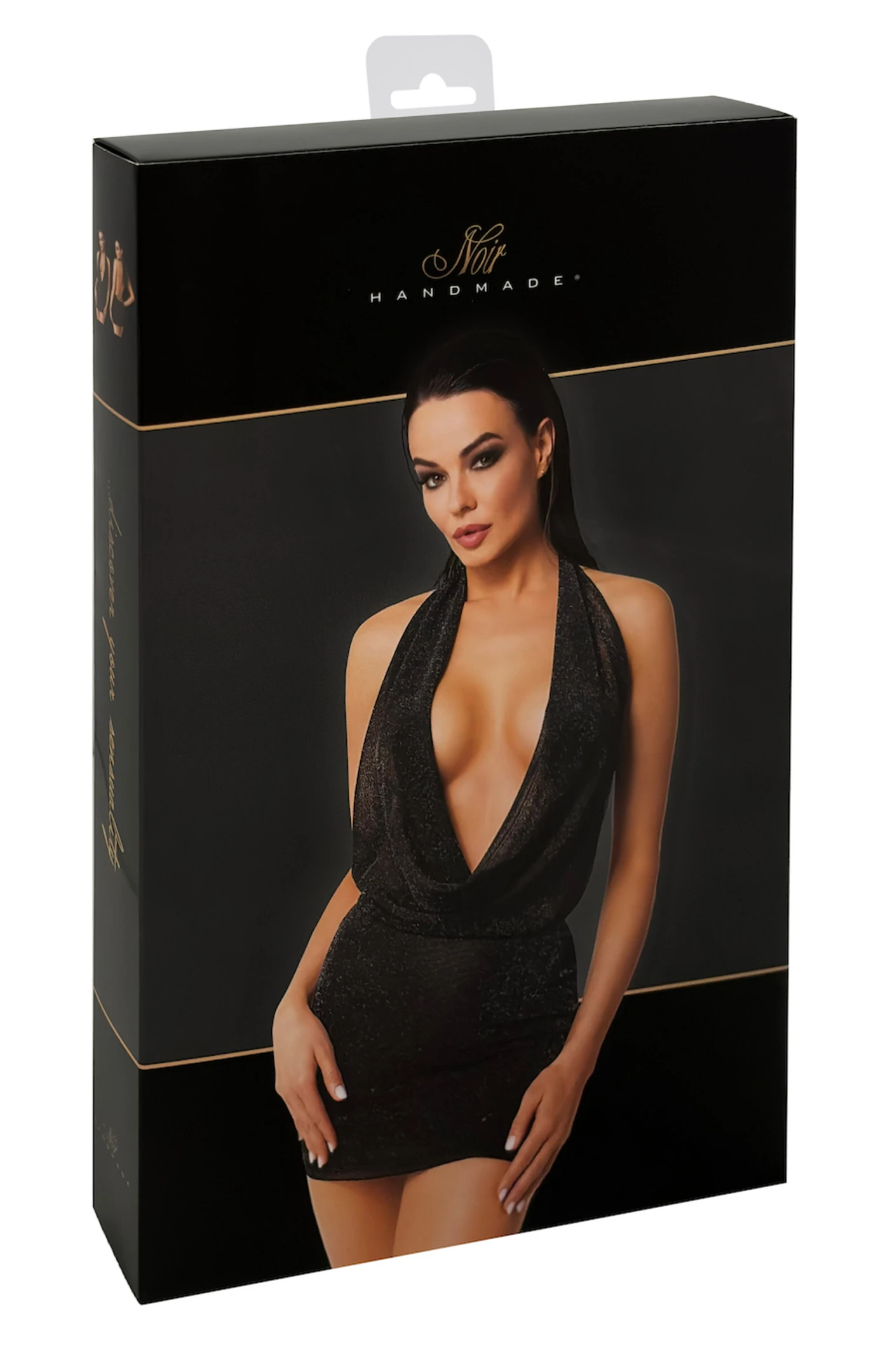 F351 Tüll-Minikleid mit Wasserfallausschnitt, Neckholder-Minikleid aus dehnbarem Netzmaterial mit silbernem Schimmer, tiefem Wasserfallausschnitt und rückenfreiem Design