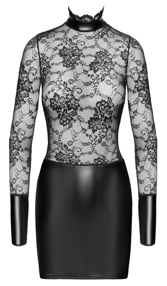 Noir Kleid Kragen S
