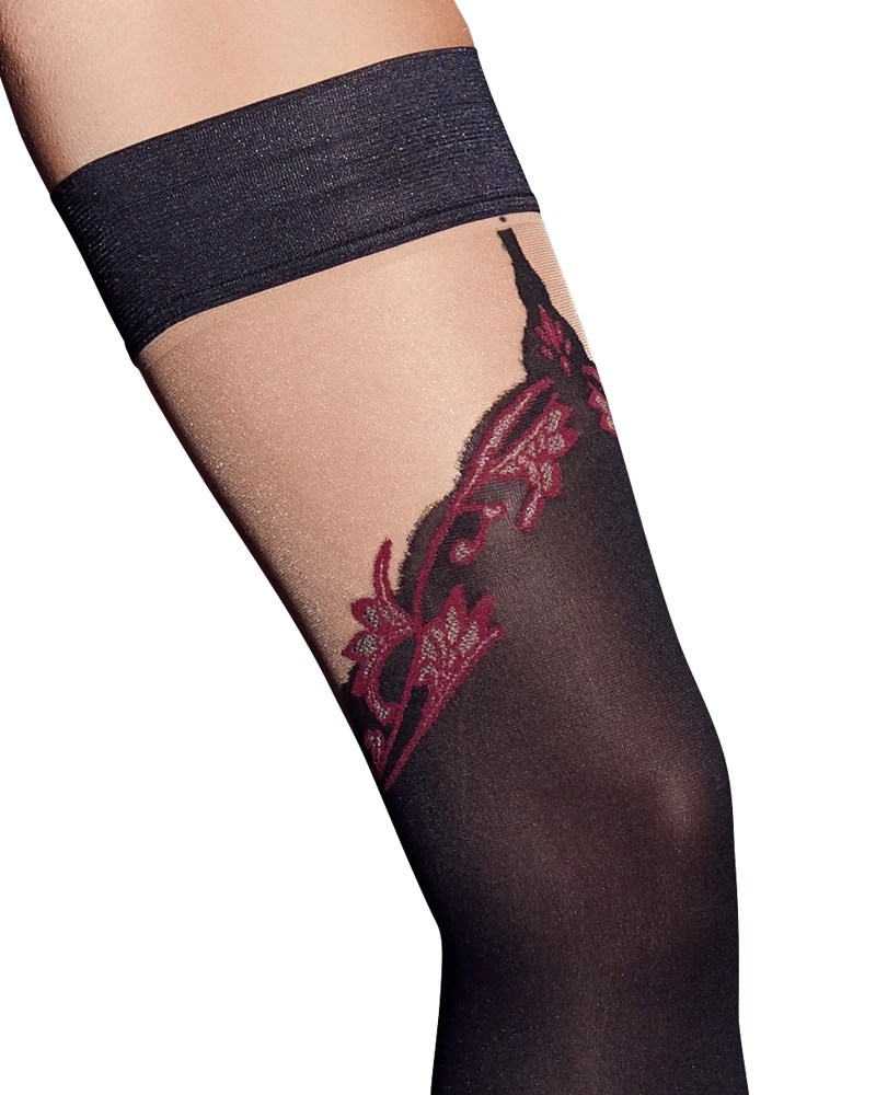 Cottelli LEGWEAR Raffinierte Halterlose Strümpfe in Overknee-Optik, Silikonverstärkung
