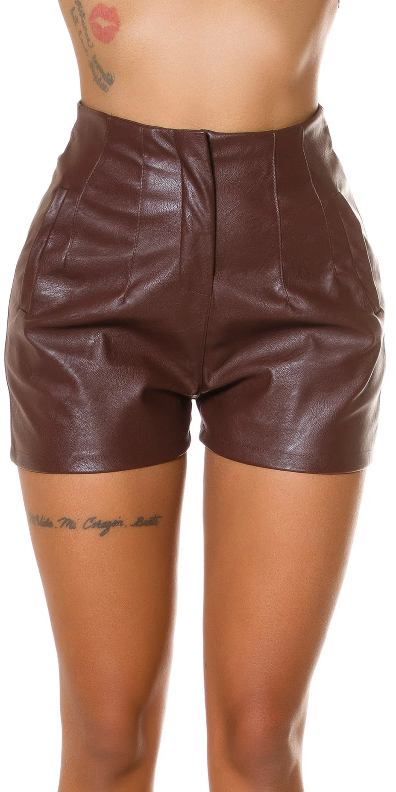 Leder Look High Waist Shorts Leder Look High Waist Shorts