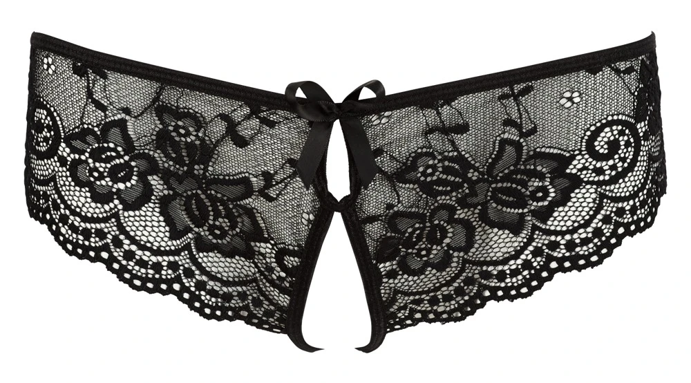 Cottelli LINGERIE Spitzenslip offen elastischer Spitze schleifenverzierten Cut-Outs