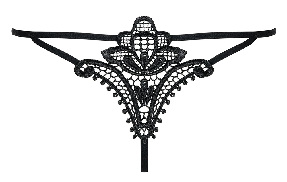 Obsessive knapp geschnittener String Luiza mit aufwendiger Stickerei hinten und raffinierten Riemchen-Details
